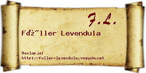 Füller Levendula névjegykártya
