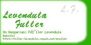 levendula fuller business card